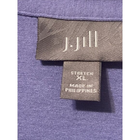 J Jill Lilac Purple Collared V Neck Stretch Dress Shirt Top Long Sleeve Size XL - Picture 3 of 5